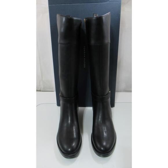 Tommy Hilfiger Size 8 Ionni Casual Tall Knee High Riding Boots Side Zip Black - Picture 4 of 8